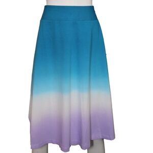 Land’s End soft thin scarf like ombre coverup skirt turquoise White Lilac Small